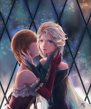 Disney Queen Elsa and Princess Anna HD wallpaper