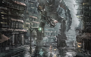 video game screenshot, robotic, science fiction, artwork, futuristic