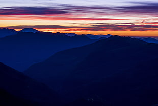 mountain view on sunset