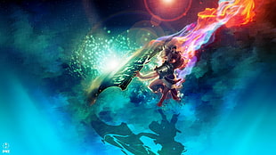 male holding sword digital wallpaper, League of Legends, Riven