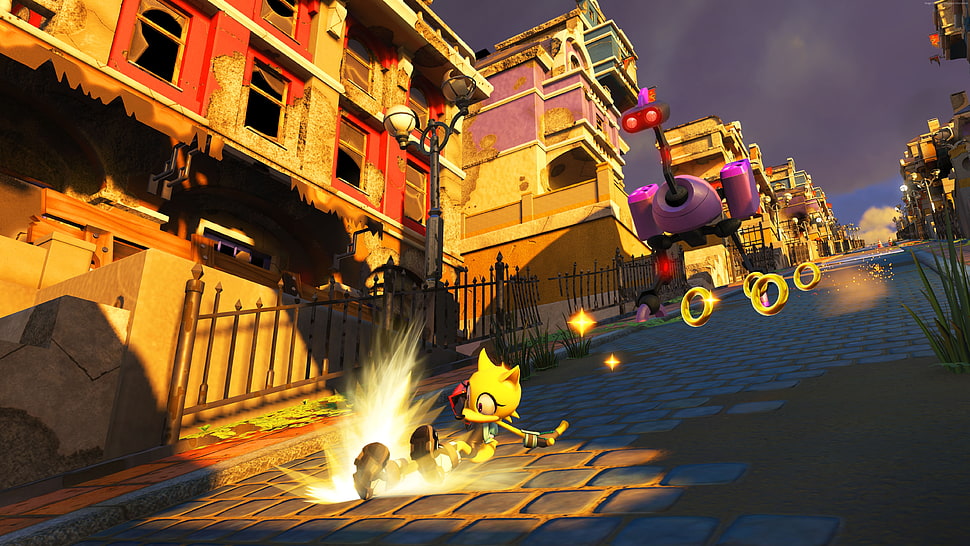 yellow cartoon character running on streets game digital wallpaper HD wallpaper