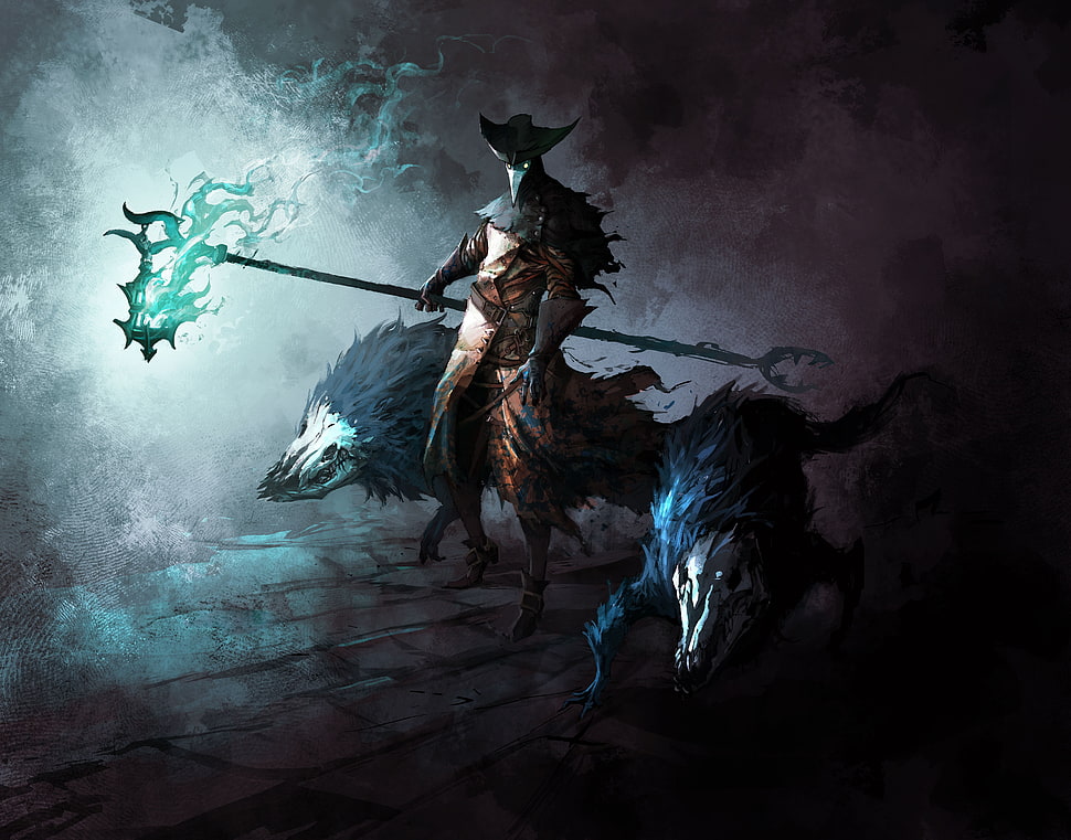 digital art of man with animals, Castlevania: Lords of Shadow, concept art, video games, Castlevania HD wallpaper