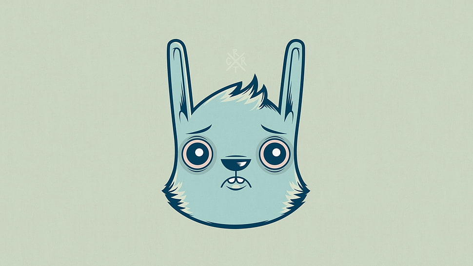 teal cat head sketch HD wallpaper