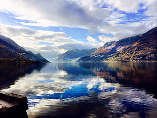calm body of water and mountains during daytime, norway