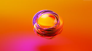 orange and purple ball effects HD wallpaper