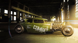 classic green coupe, Hot Rod, car, Super Car , vehicle HD wallpaper