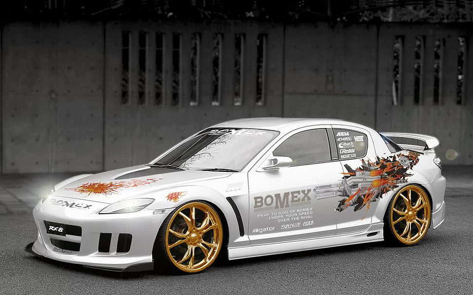 silver Mazda RX-8 HD wallpaper