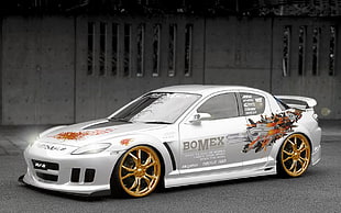 silver Mazda RX-8 HD wallpaper