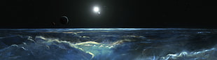 moon beside sun, Moon light, Stormy, 4K HD wallpaper