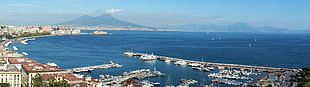pier, Naples, sea, cityscape