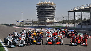 assorted-color racecars, Ferrari, Fernando Alonso, Formula 1