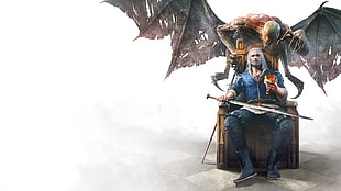 man illustration, The Witcher 3: Wild Hunt HD wallpaper