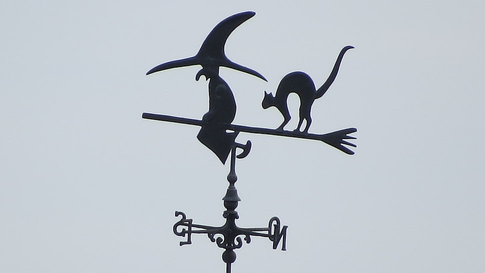 black wind vane, witch HD wallpaper
