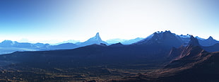 mountain alps, landscape, multiple display HD wallpaper