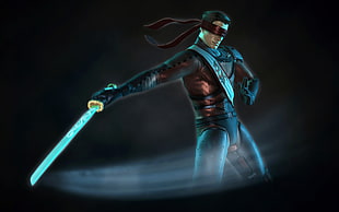 blindfolded man with sword 3D wallpaper HD wallpaper