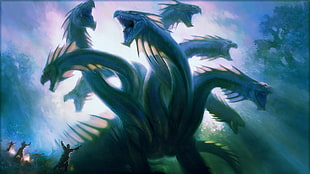 Hydra digital wallpaper, creature, fantasy art, hydra