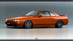 orange Nissan coupe screenshot, Nissan Skyline, Nissan, orange cars, car