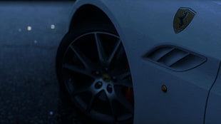 white Ferrari sports car, car HD wallpaper