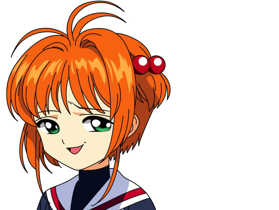 Orange haired female anime character in school uniform HD wallpaper   Wallpaper Flare