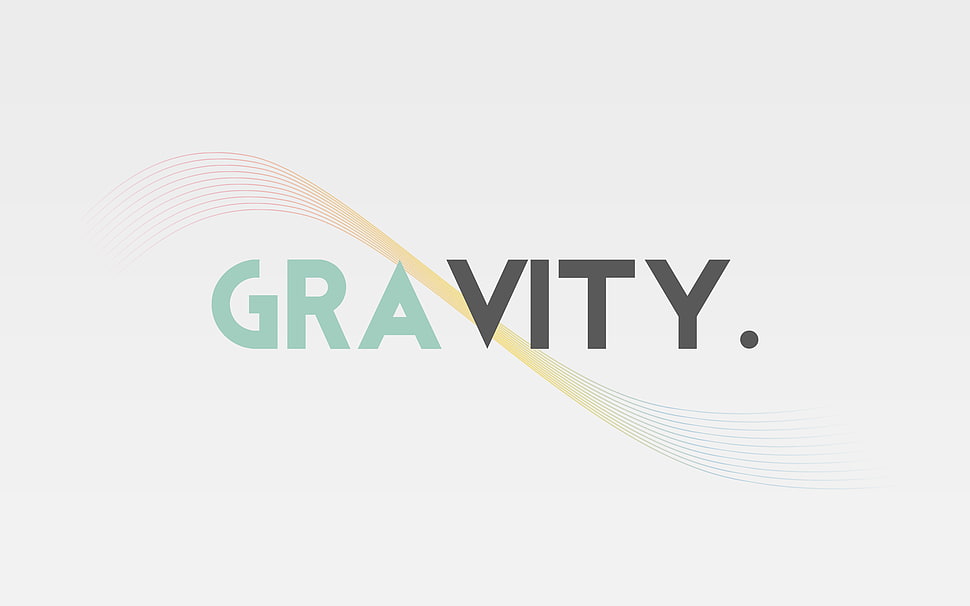 white and black text illustration, Gravity, minimalism, white, simple HD wallpaper