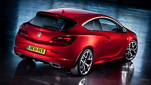 red Peugeot 5-door hatchback, Vauxxhall Astra, car HD wallpaper