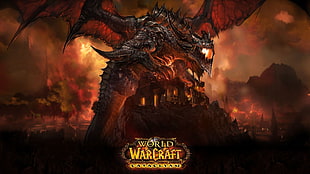 World of WarCraft digital wallpaper, Deathwing, World of Warcraft: Cataclysm, World of Warcraft, fantasy art HD wallpaper