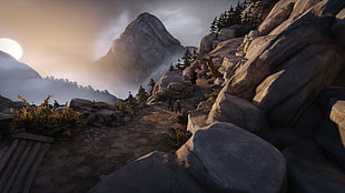 two people on road digital wallpaper, brothers - A tale of two sons, mountains
