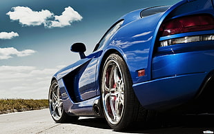 blue sports card, car, Dodge Viper, blue cars HD wallpaper