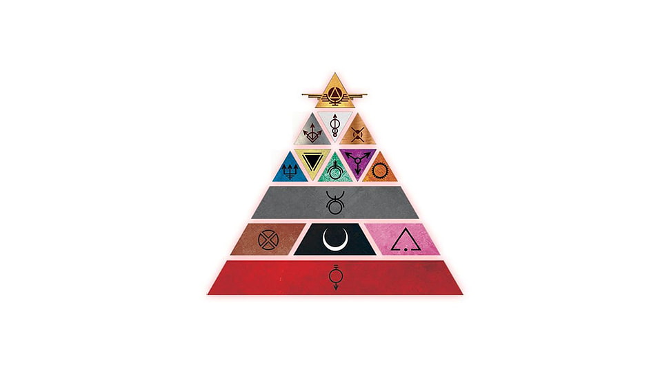 triangular assorted-color illustration, Red Rising, artwork, white background HD wallpaper