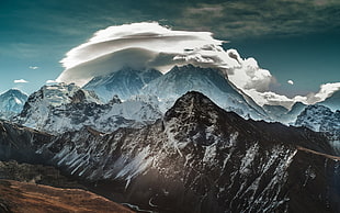 brown mountain, nature, mountains, snow, winter HD wallpaper