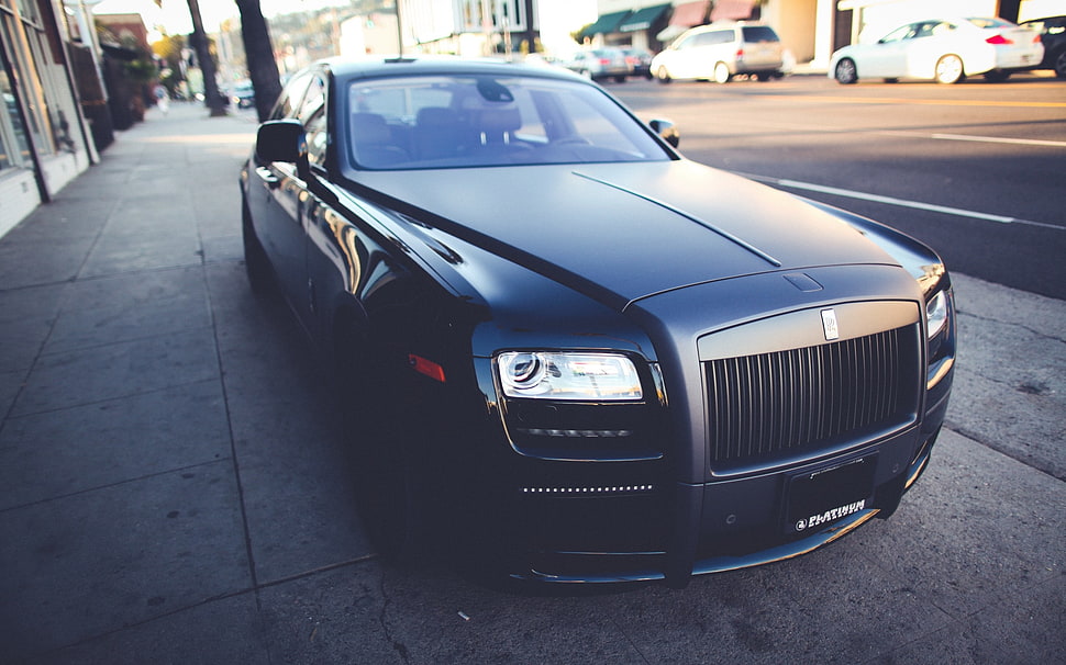 black Rolls Royce Wraith, car, Rolls-Royce HD wallpaper
