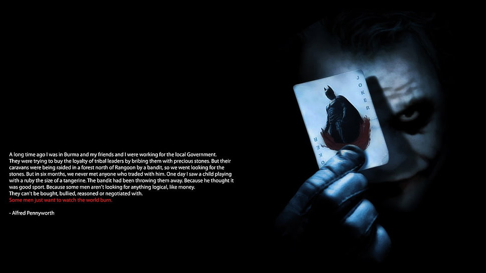 The Joker Heath Ledger, Joker, text, quote, Batman HD wallpaper