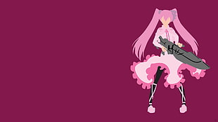 girl holding gun anime character HD wallpaper