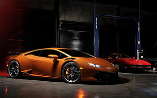 orange coupe photography HD wallpaper