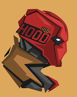 Red Hood illustration, superhero, DC Comics, Red Hood, yellow background