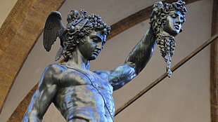 greek man statue, Medusa, statue HD wallpaper