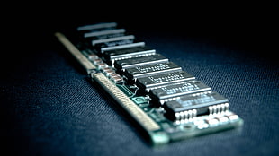 closeup photo of a DIMM stick