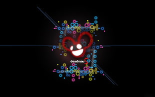 red, blue, and yellow logo digital wallpaper