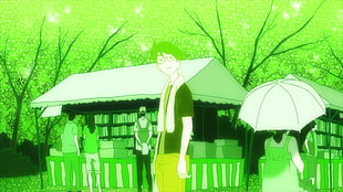 green and white wooden table, The Tatami Galaxy, Watashi, anime, Yojouhan Shinwa Taikei