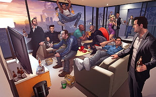 Grand Theft Auto, Grand Theft Auto V, video games, digital art