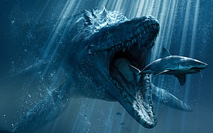 shark and water dinosaur 3D art