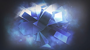 blue and crystal digital wallpaper