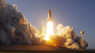 NASA space shuttle racket, spaceship, NASA, lift off, space shuttle HD wallpaper