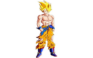 San Goku illustration, Dragon Ball, Son Goku, white background