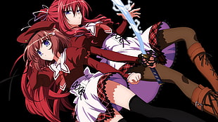 two red hair female anime characters, anime, 11 eyes, Kusakabe Misuzu, Minase Yuka