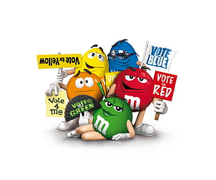assorted color M&M poster