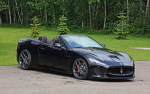 black Maserati GranTurismo convertible coupe, Novitec, Novitec Tridente, Maserati Gran Cabrio MC, Maserati HD wallpaper