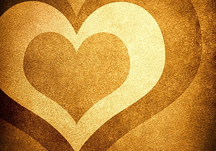 brown and beige heart painting