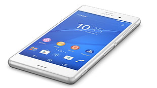 white Sony Android smartphone close-up photography HD wallpaper