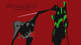 green and black illustration, anime, Neon Genesis Evangelion, Sachiel (Evangelion), EVA Unit 01 HD wallpaper